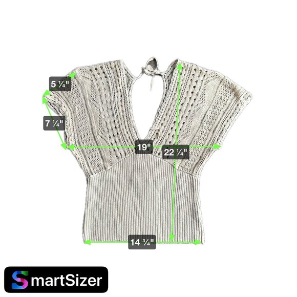 Vtg White House Black Market Crochet Top Womens M Deep V Neck Linen Y2K Coquette - Picture 2 of 6